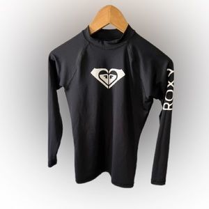 Roxy Black Long Sleeve Women's Rash Guard Size Medium